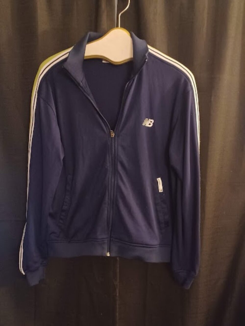 Vintage New Balance Running Track Jacket Women's S/P Blue 2 Stripes Full Zip